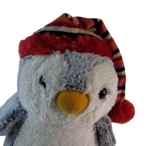 SeaWorld Soft Cuddly Gray Penguin Plush with Red Stocking Hat 12" tall - Picture 2 of 7
